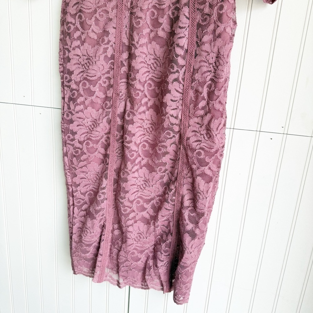 Thalia Sodi Size S Mauve Pink 3/4 Sleeves Lace Sheath Dress New!! - Picture 6 of 7